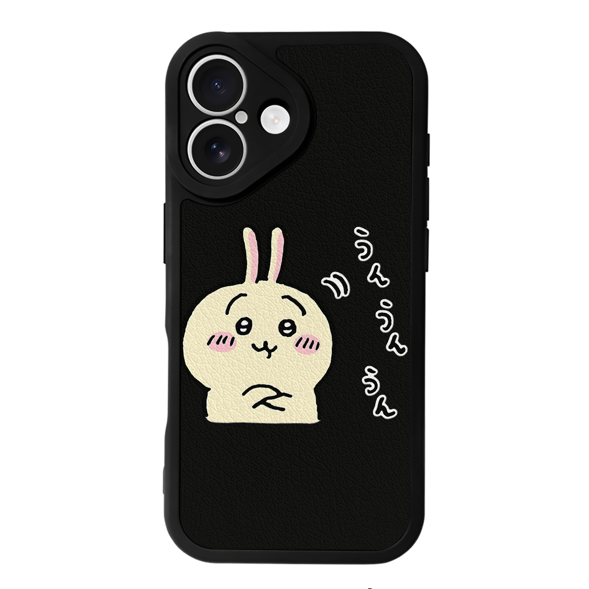 （画像用） ちいかわ うさぎ Chii-kawa usagi 【iPhone 16シリーズ対応】シリコンスマホケース（レザー調） 材質：シリコン